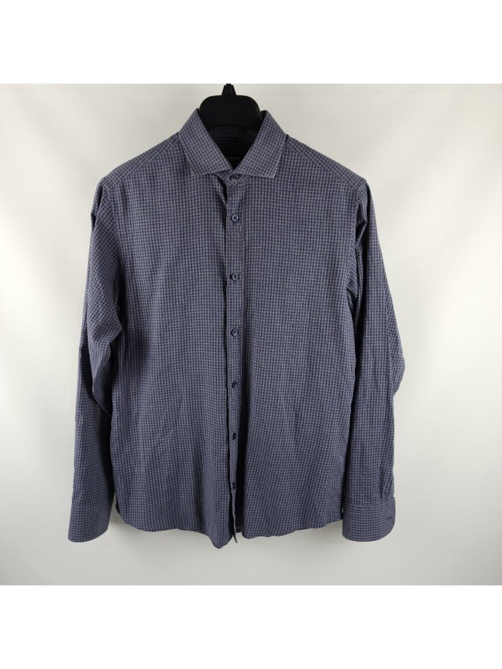 Z Zegna by  Ermenegildo Zegna Dress Shirt Men Medium Blue Gray Gingham Check L/S